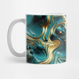 Funky Facade: Trompe-l’oeil Green Turquoise and Gold Mug